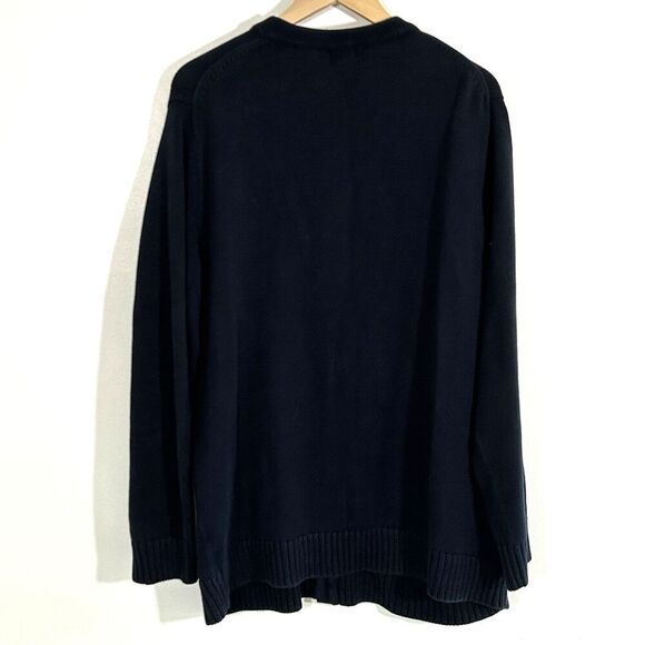 LL Bean Mens Cardigan Sweater Size XL Tall Navy Blue Pockets V-Neck Cotton - Picture 5 of 5